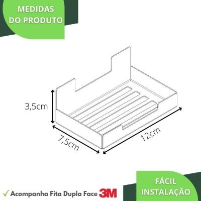 Porta Sabonete Para Banheiro Saboneteira Inox Adesivo Elg