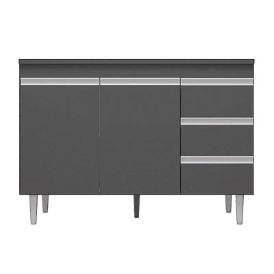 Balcão Gabinete Para Pia 120cm 2 Portas Andréia Cinza - Ajl Móveis