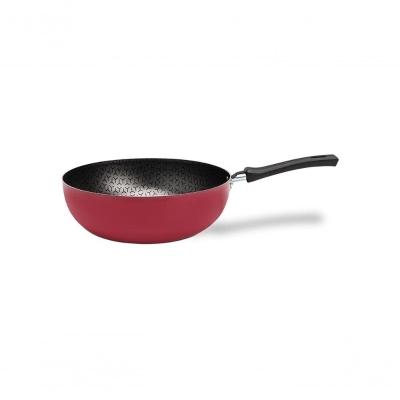 Wok 24 Cm 2,3 L Revestimento Pro-flon Antiaderente Cor Borgonha Linha Anis Brinox Borgonha