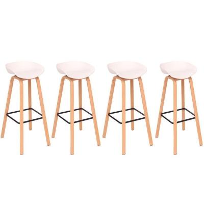 Kit Com 4 Banquetas Toledo Assento Em Polipropileno E Base Em Aço Fratini Branco