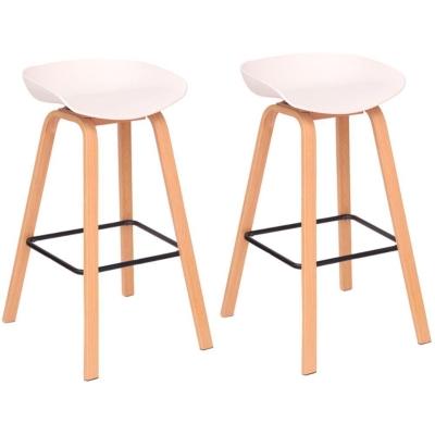 Kit Com 2 Banquetas Toledo Assento Em Polipropileno E Base Em Aço Fratini Branco