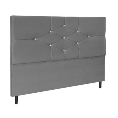 Cabeceira Cama Box Queen 160cm Camboriú Suede Cinza E Frame