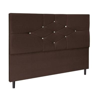 Cabeceira Cama Queen 160cm Virgínia Suede Marrom E Frame.