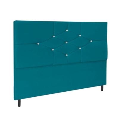 Cabeceira Solteiro 90cm Camboriú Suede Azul Tiffany E Frame