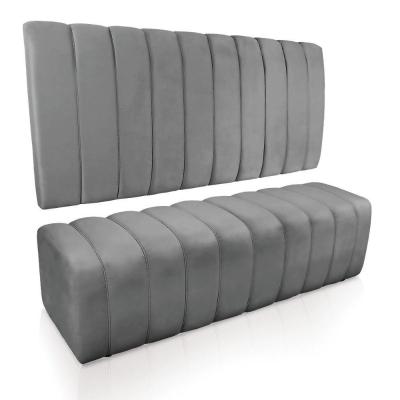Kit Calçadeira Painel Olivia Queen 160cm Cinza