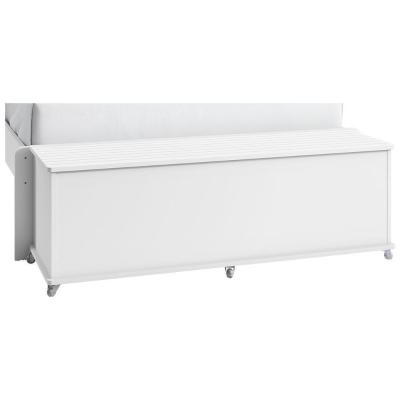 Baú Banco Luca Com Rodizios Branco Branco