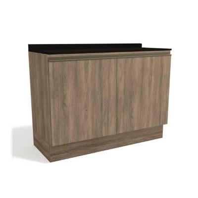 Balcão de Cozinha Maxxi G745 2 Portas c/Tampo 120cm Nogal/Preto - Kappesberg