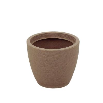 Vaso Tramontina Asteca Em Polietileno Concreto Com Prato 38 Cm Tramontina