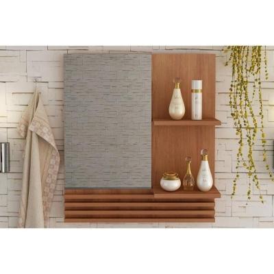 Armário de Banheiro c/Espelho Suspenso BN3614 60cm cor Amêndoa - Tecno Mobili