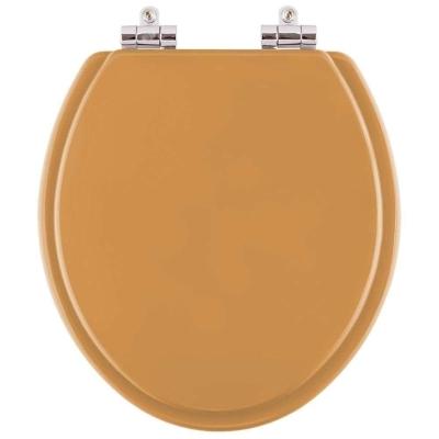Assento Sanitario Poliester Com Amortecedor Lirio Amarelo Terra Para Vaso Celite
