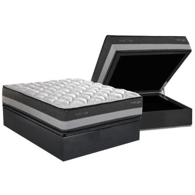 Cama Box Casal: Colchão Molas Bonnel Herval Maxspring Minsque C1625 + Base Box Baú CRC Suede Gray(138x188x27)