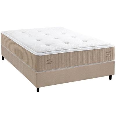 Cama Box Casal: Colchão Molas Bonnel Herval Maxspring Crown Comfort C1631 + Base Crc Suede Clean(138x188x32)