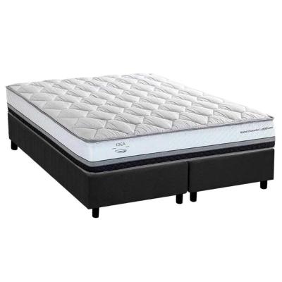 Cama Box Queen: Colchão Molas Ensacadas Masterpocket La Playa C1634 + Base Crc Suede Gray