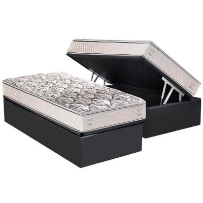 Cama Box Baú Solteiro: Colchão Anatômico Herval AG 65 Santorini C1604 ErgoPlus + Base CRC Suede Gray(88x188)