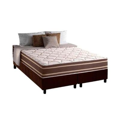 Conjunto Box Queen: Colchão Molas Anjos MasterPocket Ensacadas Duo Sono+ Base CRC Suede Brown(158x198)