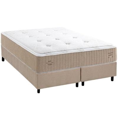 Conjunto Box King: Colchão Molas Herval Maxspring Crown Comfort C1631 + Base Crc Suede Clean(193x203x32)