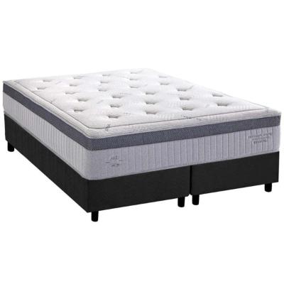 Conjunto Box Queen: Colchão Molas Herval MasterPocket Ensacadas Serenity Dream C1663 Pillow Top + Base CRC Suede Gray(158x198x35)