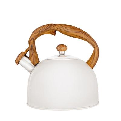 Chaleira Wood Em Inox 2,5 Litros Com Apito Mor Cor:bege Bege