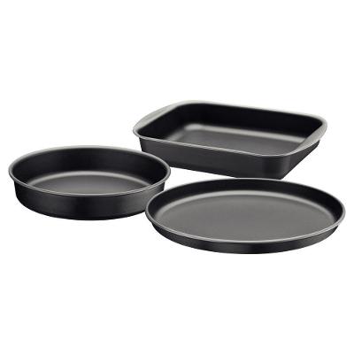 Conjunto Assadeiras Tramontina Antiaderente 3 Peças Brasil Cor:cinza Cinza