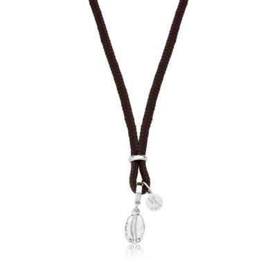 Colar Grão De Café Infantil No Paracord Marrom