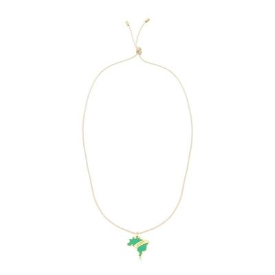 Cordão De Algodão Com Pingente Brasil Agro Revestido Em Ouro