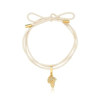 Cordão De Algodão Com Pingente Uva Revestido Em Ouro