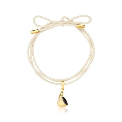 Cordão De Algodão Com Pingente Xícara Revestido Em Ouro