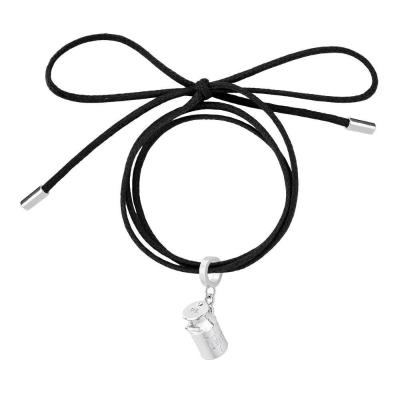 Cordão De Algodão Com Pingente Latão De Leite Em Revestimento Prateado