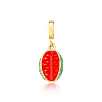 Charm Melancia Revestida Em Ouro