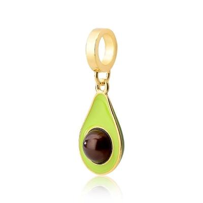 Charm Abacate Com Pérola E Revestimento Ouro