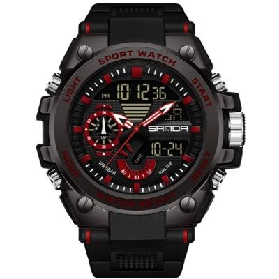 Relógio Masculino Esportivo Digital Multifuncional Luminoso Impermeável - Preto Vermelho