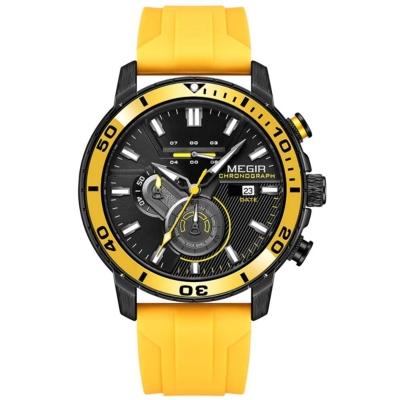 Relógio Masculino Quartzo Esportivo Luminoso Impermeável - Amarelo