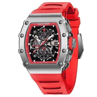Relógio De Quartzo Para Homens, Novo Esqueleto, Relógio Esportivo - Vermelho