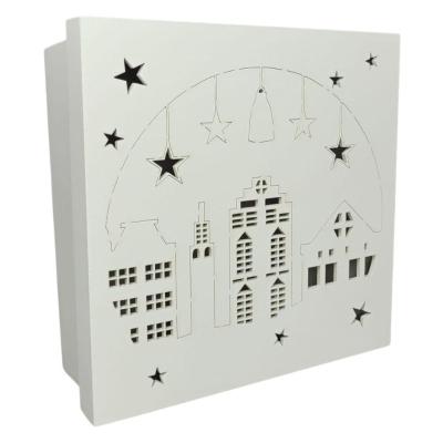 Caixas Brancas 100% Mdf (17x17x07) Cidade Natalina