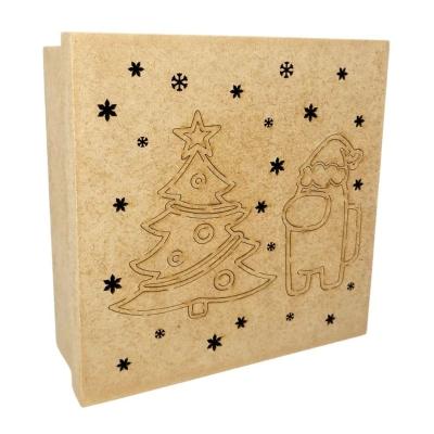 Caixas 100% Mdf Cru (17x17x07) Arvore Natalina
