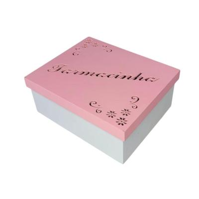 Caixa Farmacinha 100% Mdf (20x16x08) Rosa/branco