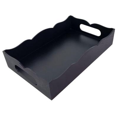 Bandeja Volteada Para Café Da Manhã 100% Mdf (31x22x05) Preto