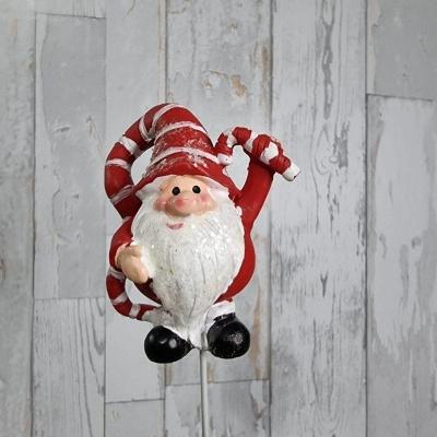 Espeto/pick Papai Noel Resina 7cm