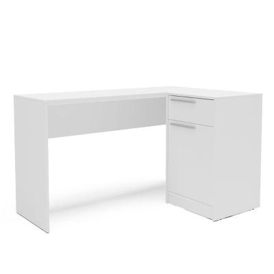 Mesa Moscou 1 Gaveta 1 Porta Montagem Em L Ou Reta Politorno Branco