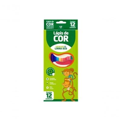 Lápis De Cor Eco 12 Cores Sextavado Cores Diversas