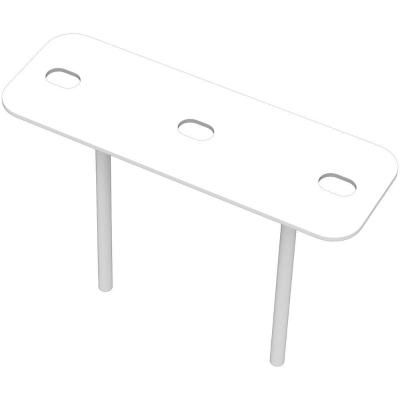 Suporte Refletor 2 Espetos Estacas Chão Jardim - Branco
