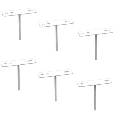 06 Suportes Espetos Estacas Chão Refletor - 06 Cjts - Branco