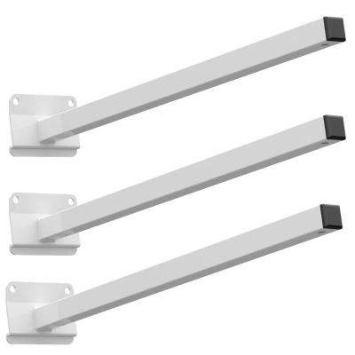 03 Suportes Refletor Base Inclinada Braço 100 Cm 03 Cj - Branco
