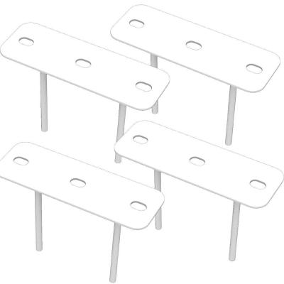 04 Suportes 2 Espetos Estacas Chão Refletor 04 Cjts - Branco