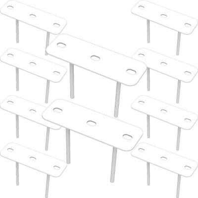 10 Suportes 2 Espetos Estacas Chão Refletor 10 Cjts - Branco