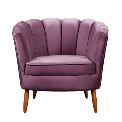 Poltrona Ariel Petala Decorativa Com Pés De Madeira Speciale Home Roxo