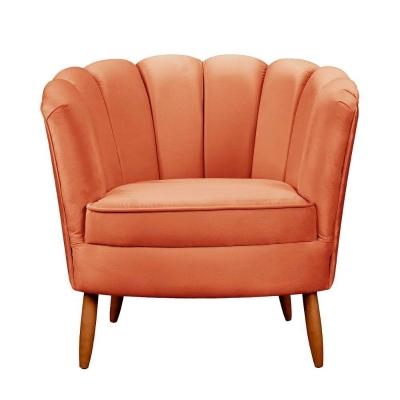 Poltrona Ariel Petala Decorativa Com Pés De Madeira Speciale Home Terracota