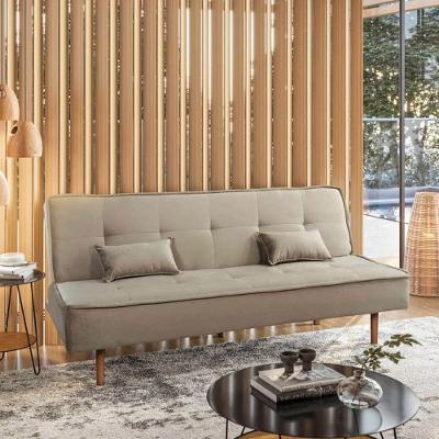 Sofá Cama Silver 3 Lugares Reclinável Suede Bege 1,92 Speciale Home Bege