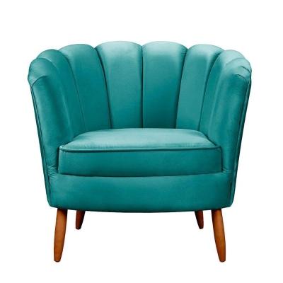Poltrona Ariel Petala Decorativa Com Pés De Madeira Speciale Home Ciano