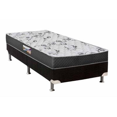 Cama Box Solteiro: Colchão Ortopédico Herval D28/EP Anatômico Ortopedic Black+ Base CRC Suede Black(88x188)